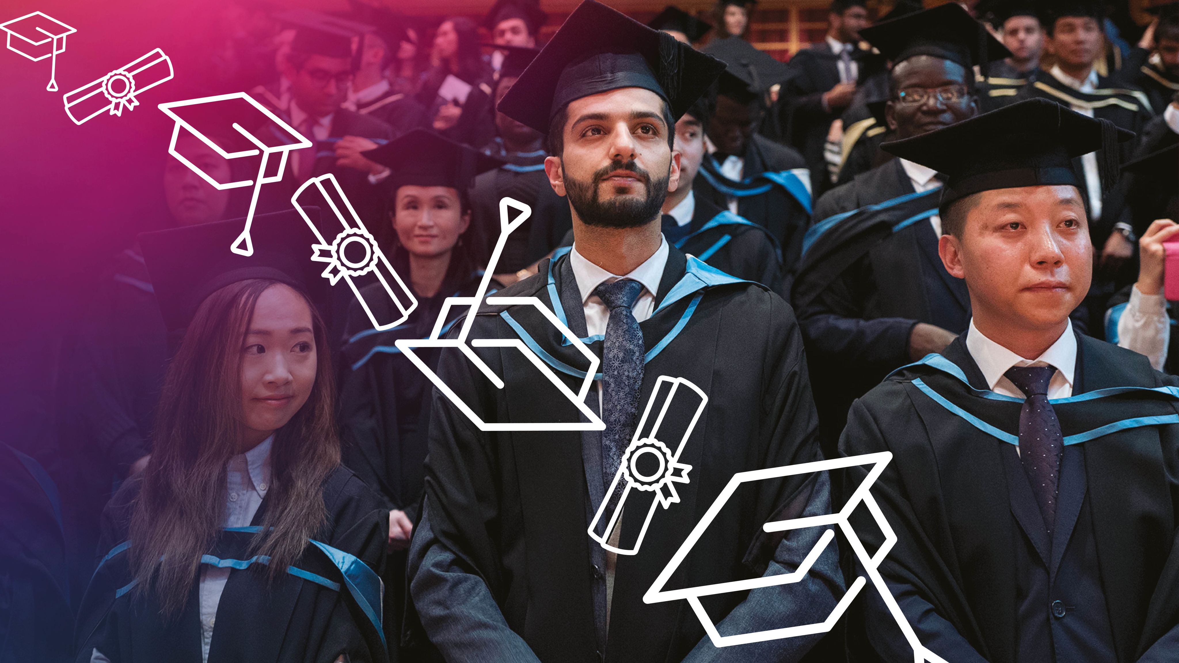 Graduates at graduation ceremony