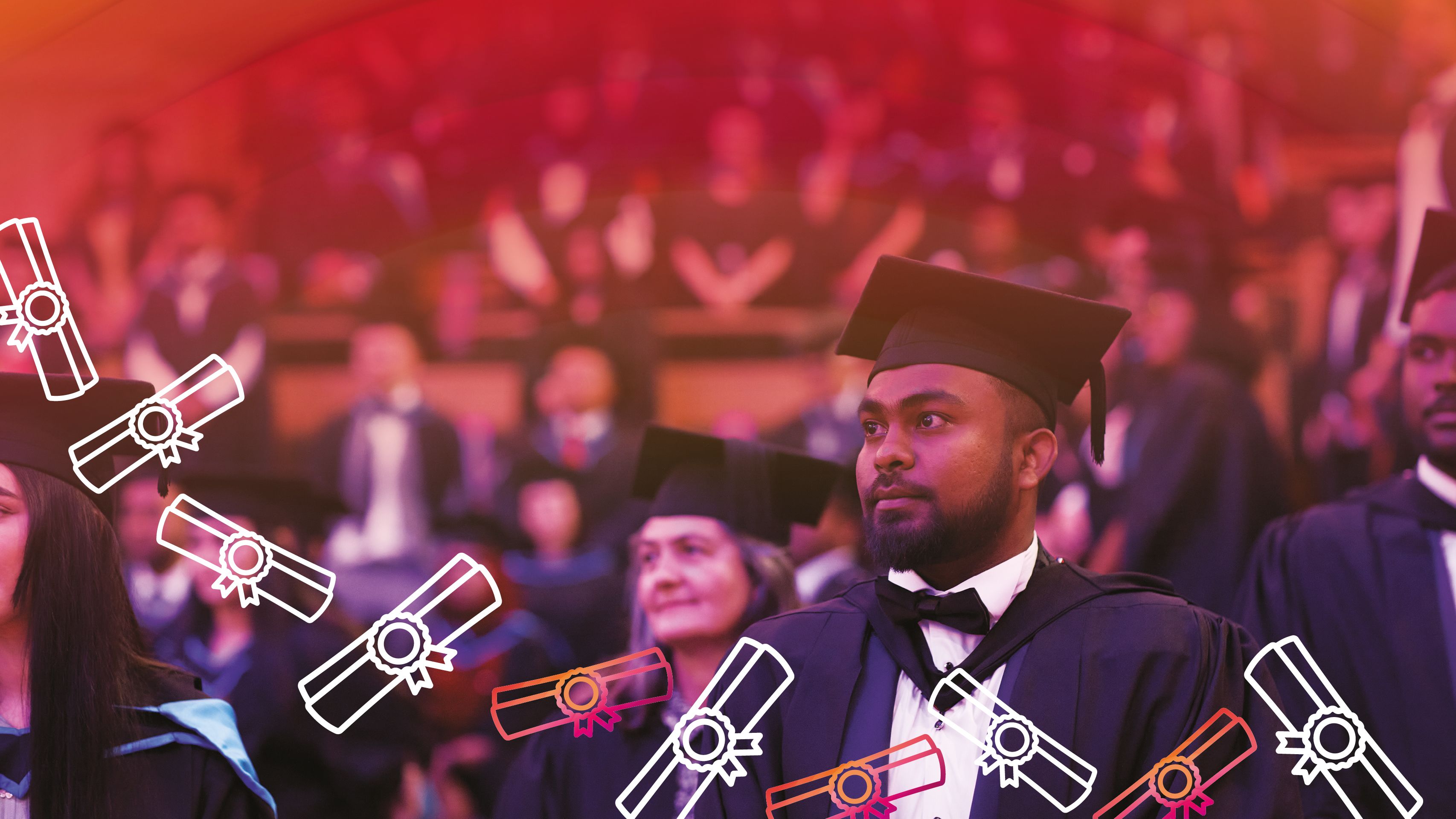 Graduate at graduation ceremony