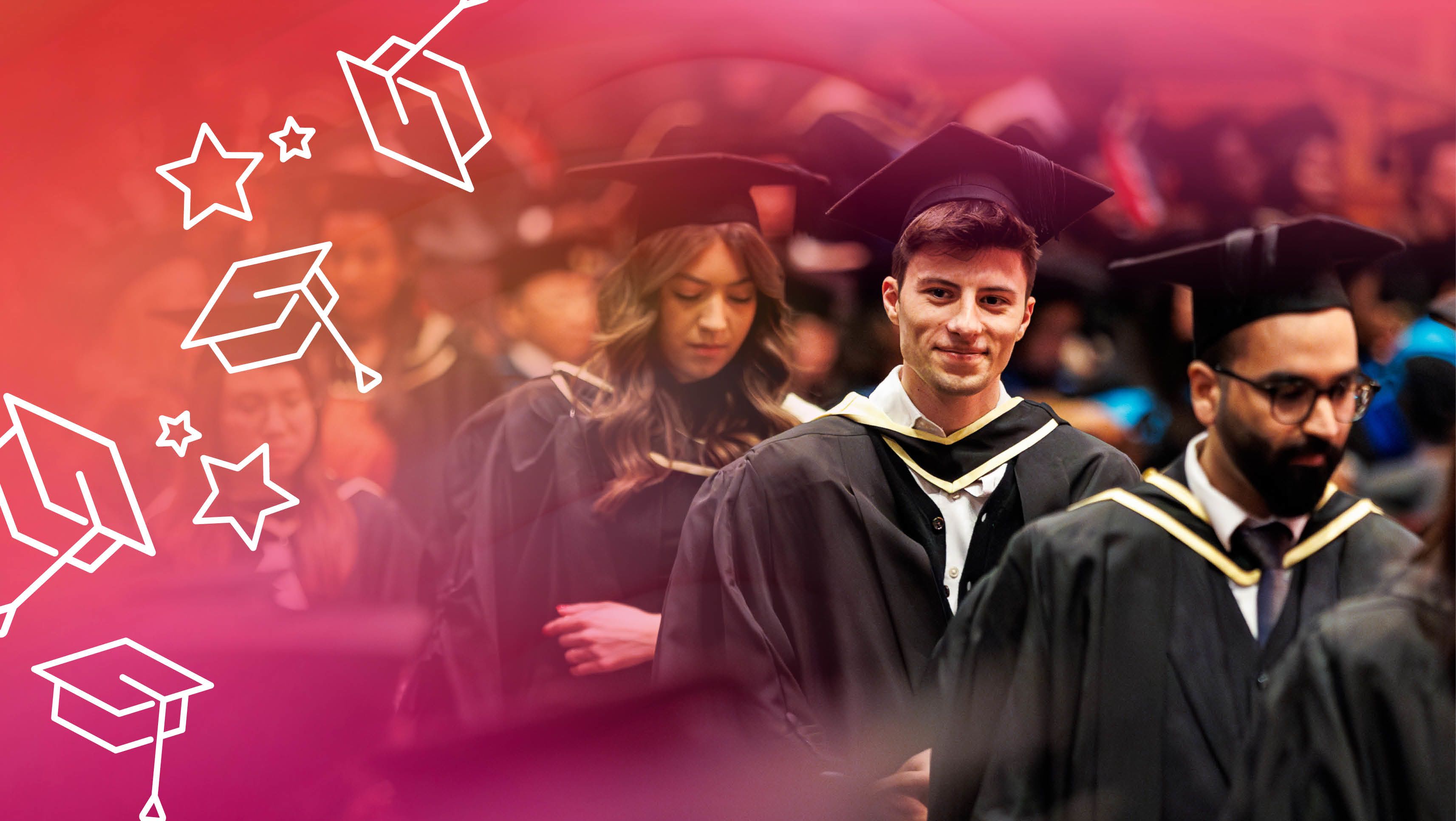 Graduate at graduation ceremony