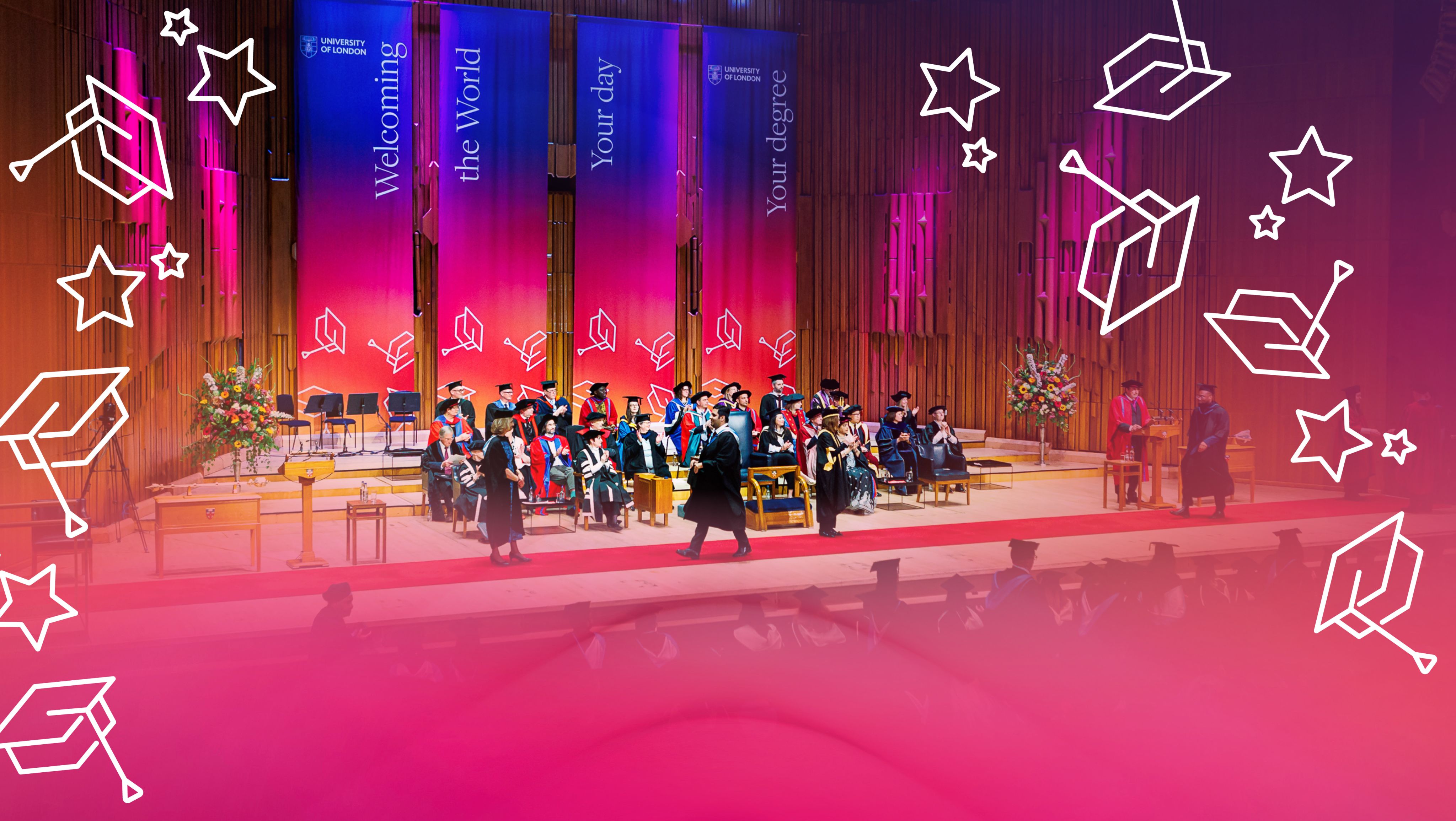 Graduates at graduation ceremony